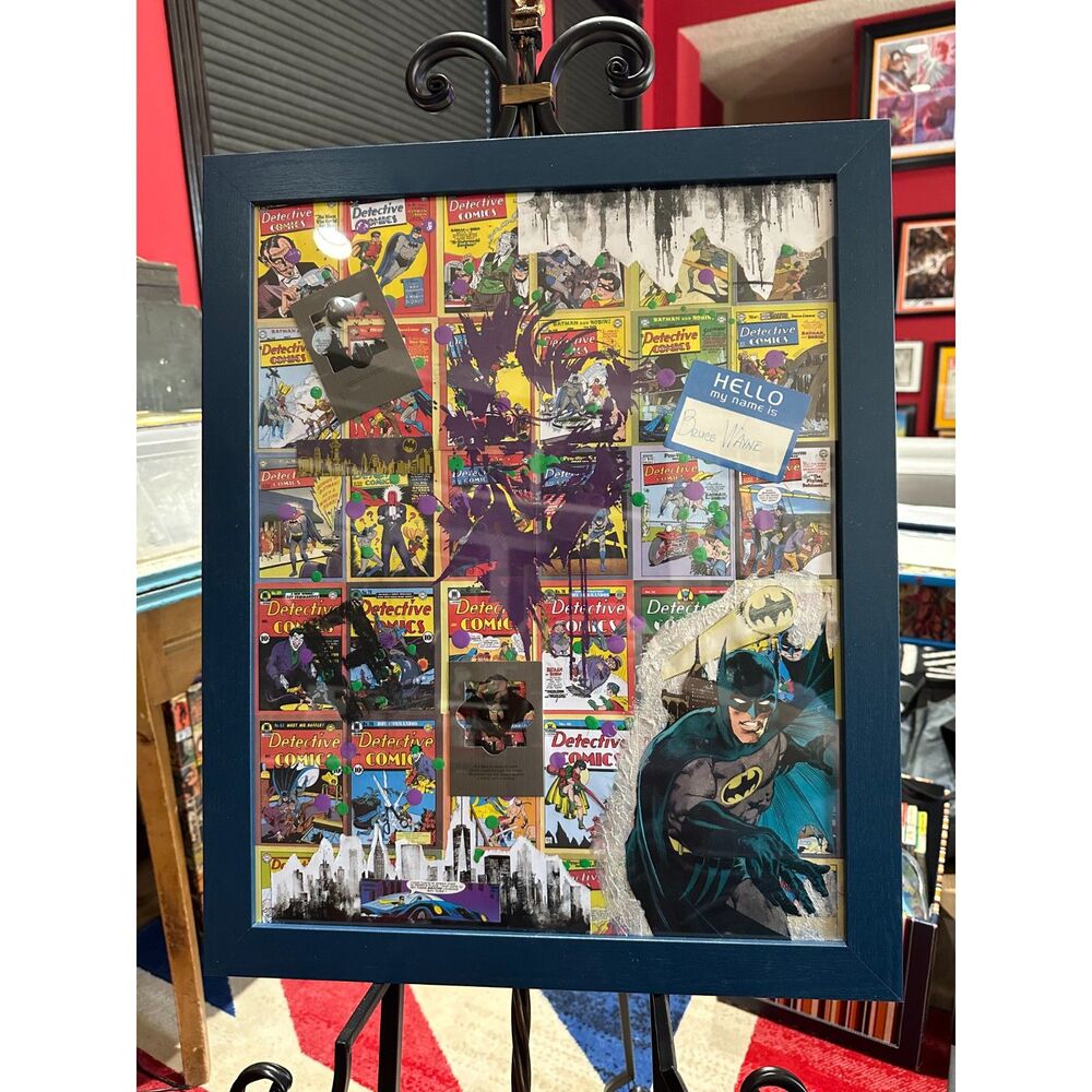 Batman Joker Pop Art Handmade Mixed Media Framed Comic Collage – One of a Kind
